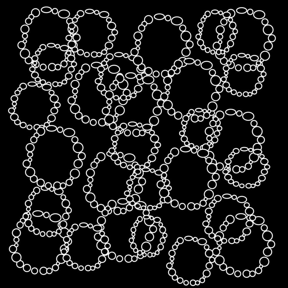 Vector abstract pattern in the form of a white chain on a black background