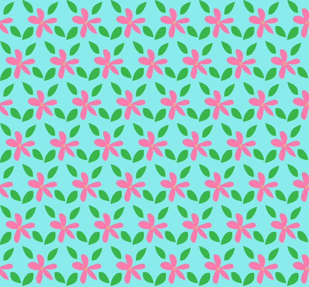 Seamless texture in the form of a delicate pink floral pattern on a blue background vector