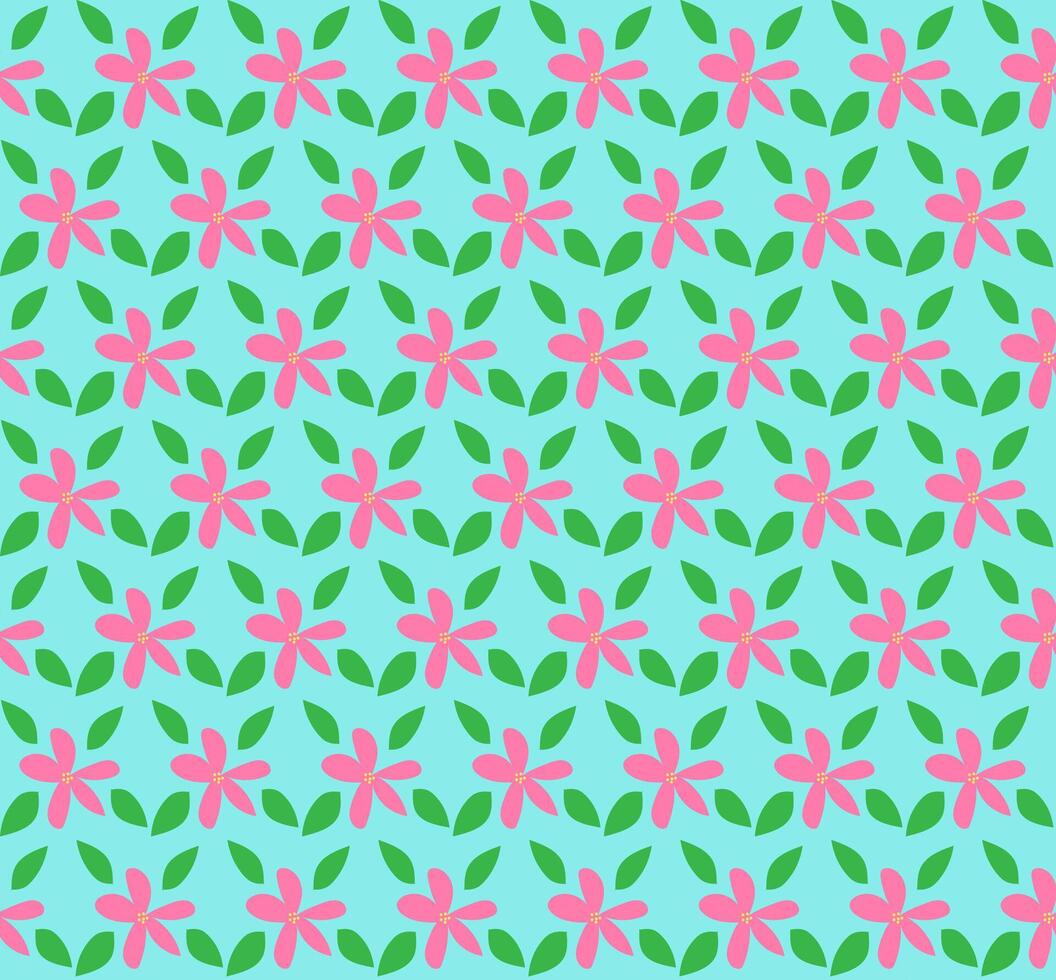 Seamless texture in the form of a delicate pink floral pattern on a blue background vector