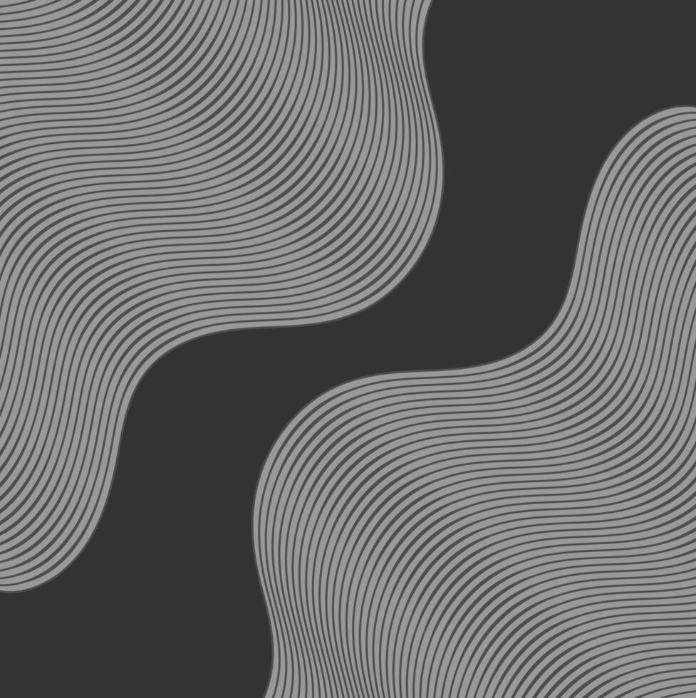 Vector abstract geometric pattern in the form of wavy white lines on a gray background