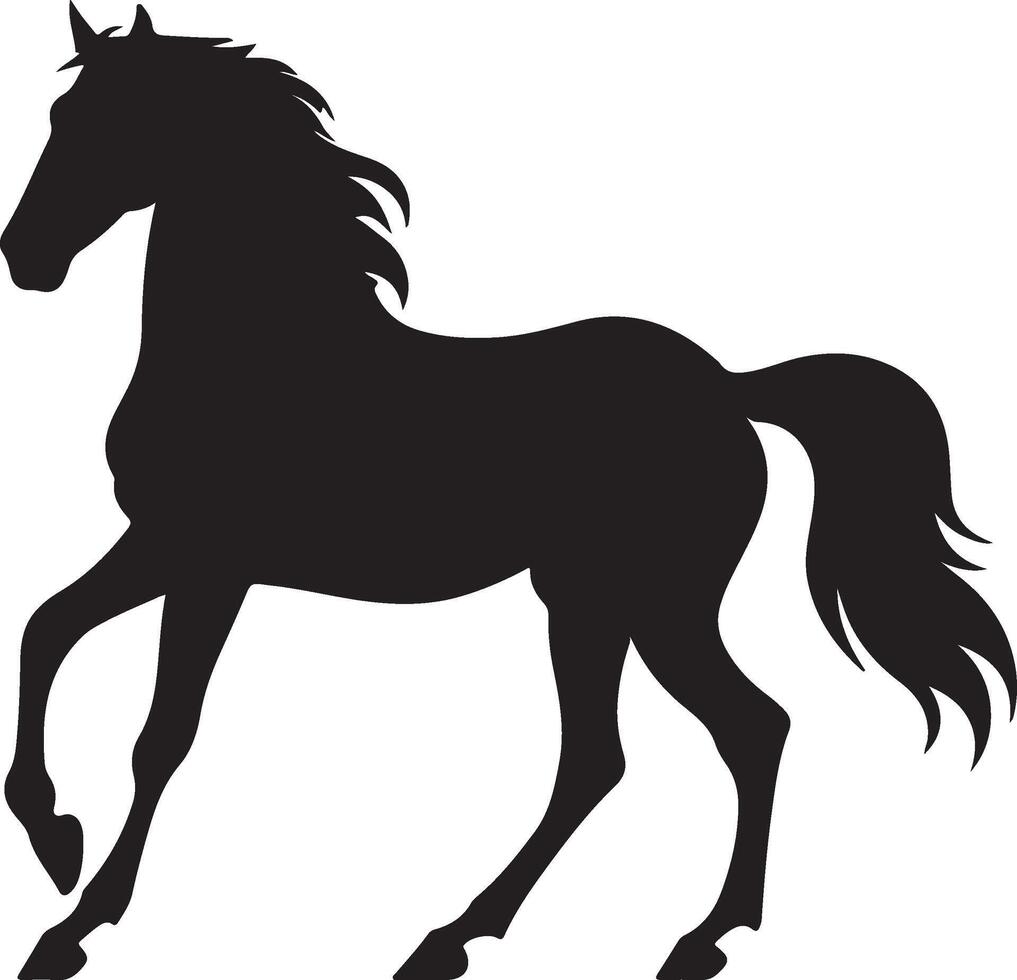 Horse Silhouette Vector Illustration White Background