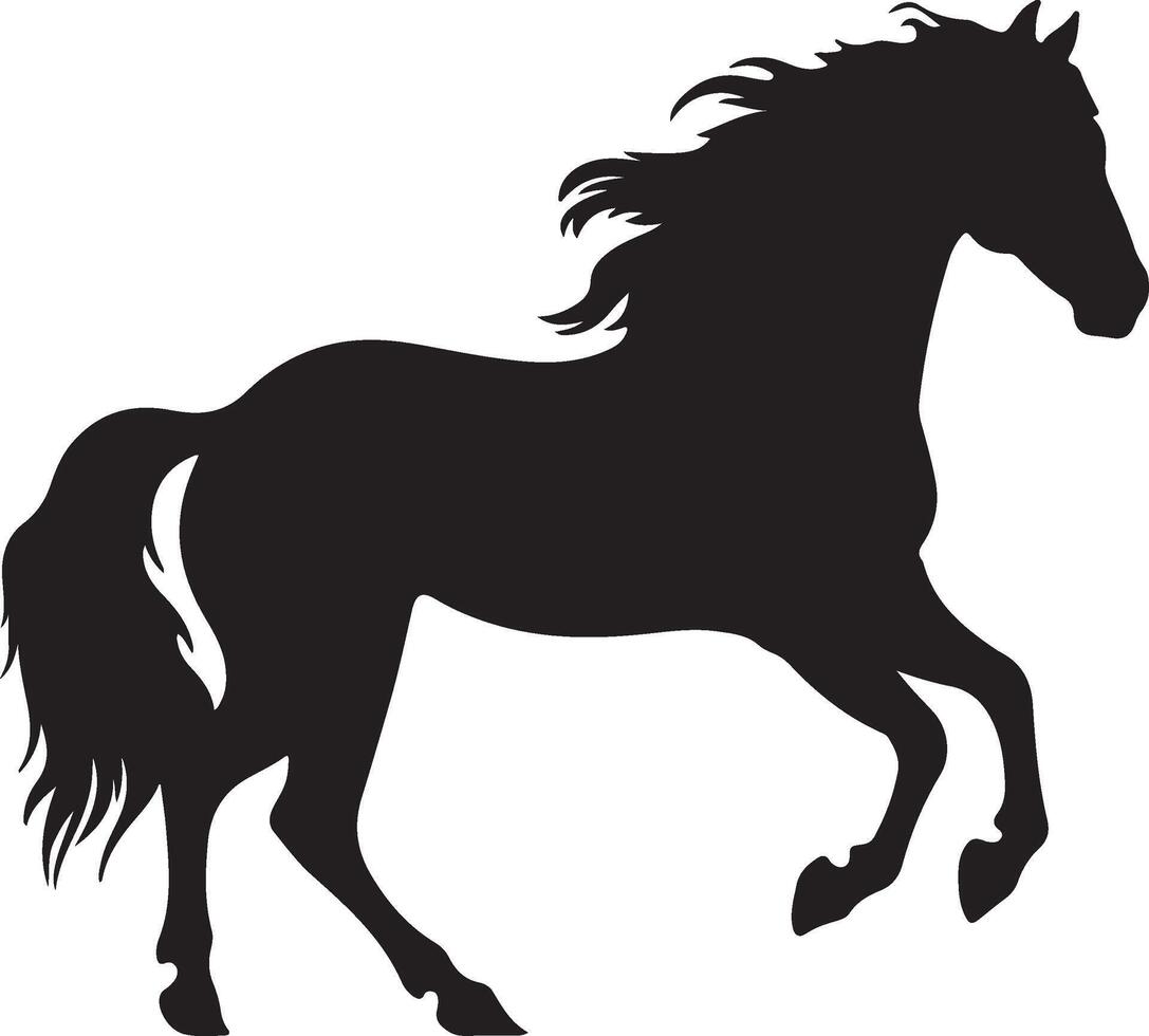 Horse Silhouette Vector Illustration White Background