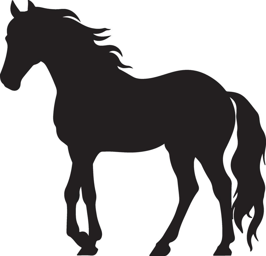 Horse Silhouette Vector Illustration White Background