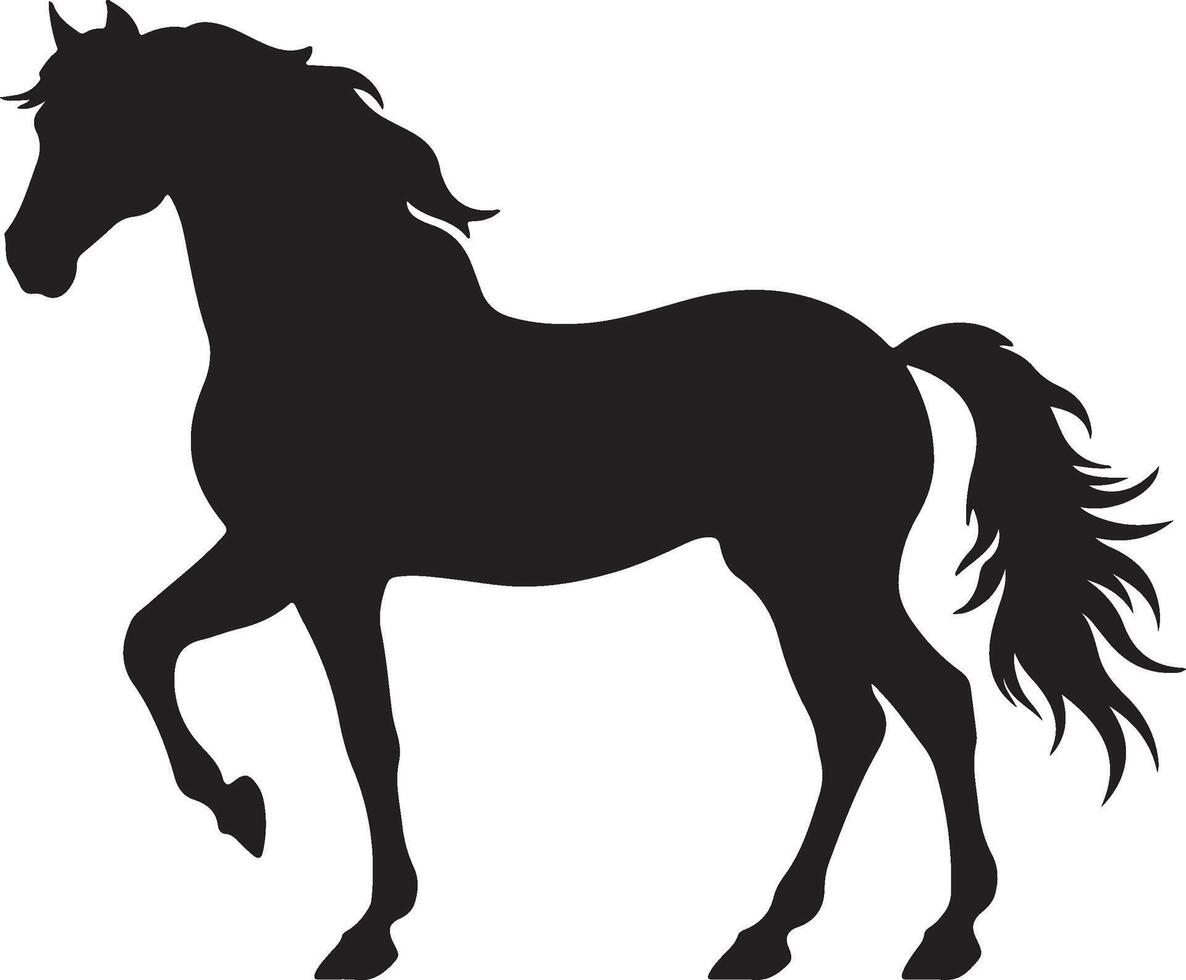 Horse Silhouette Vector Illustration White Background