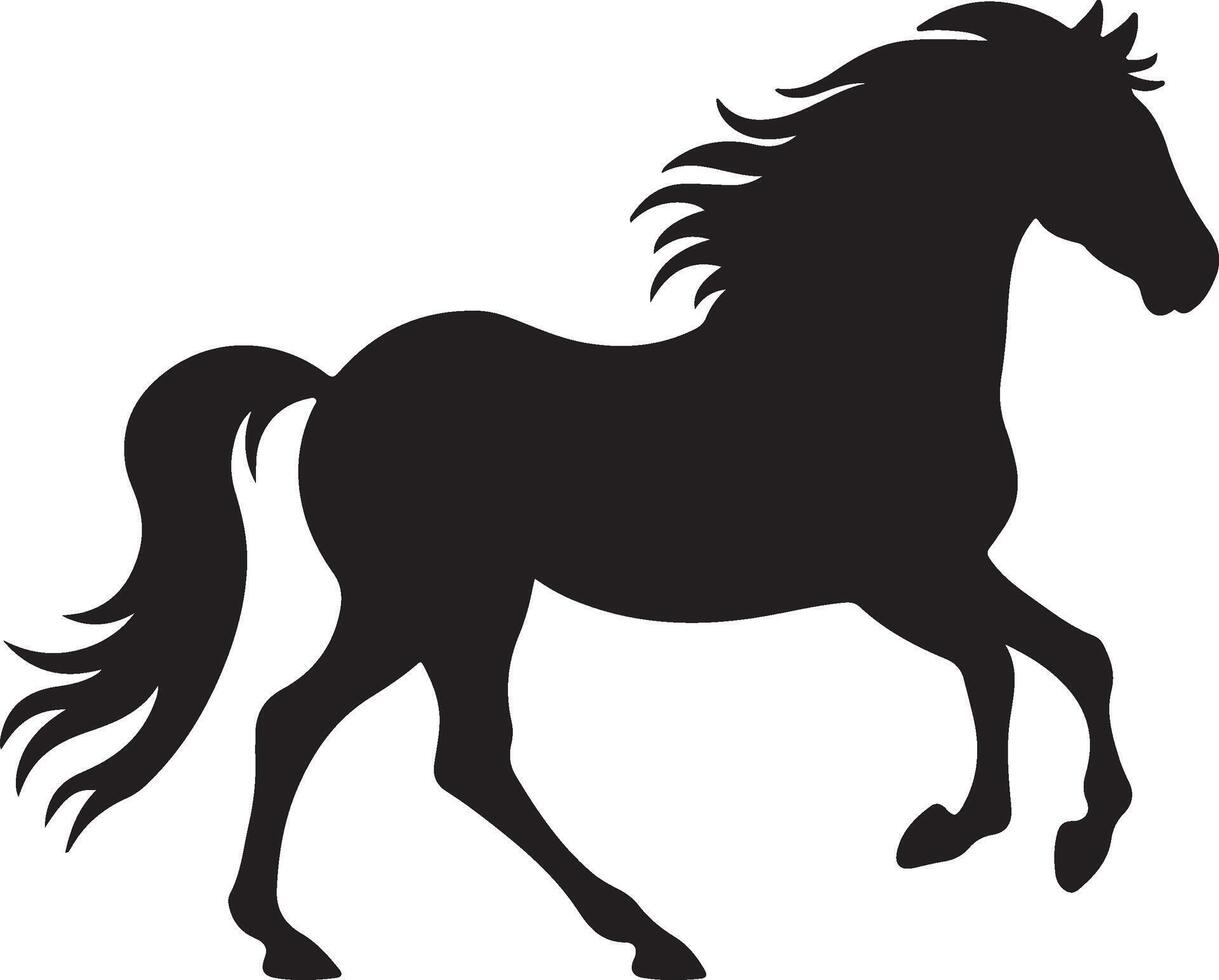 Horse Silhouette Vector Illustration White Background