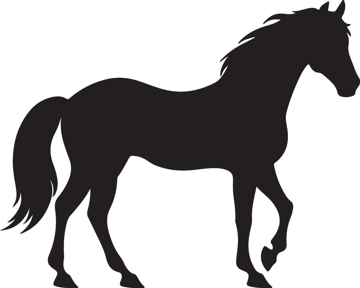 Horse Silhouette Vector Illustration White Background