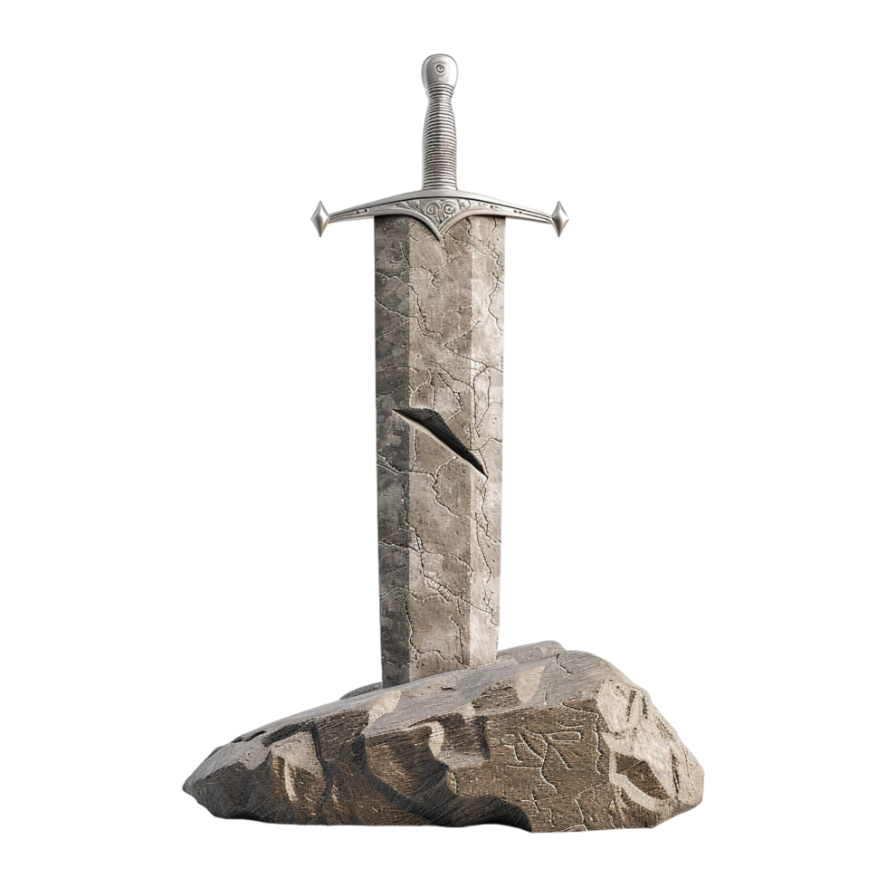 AI generated Sword With Stone on Transparent background - Ai Generated png