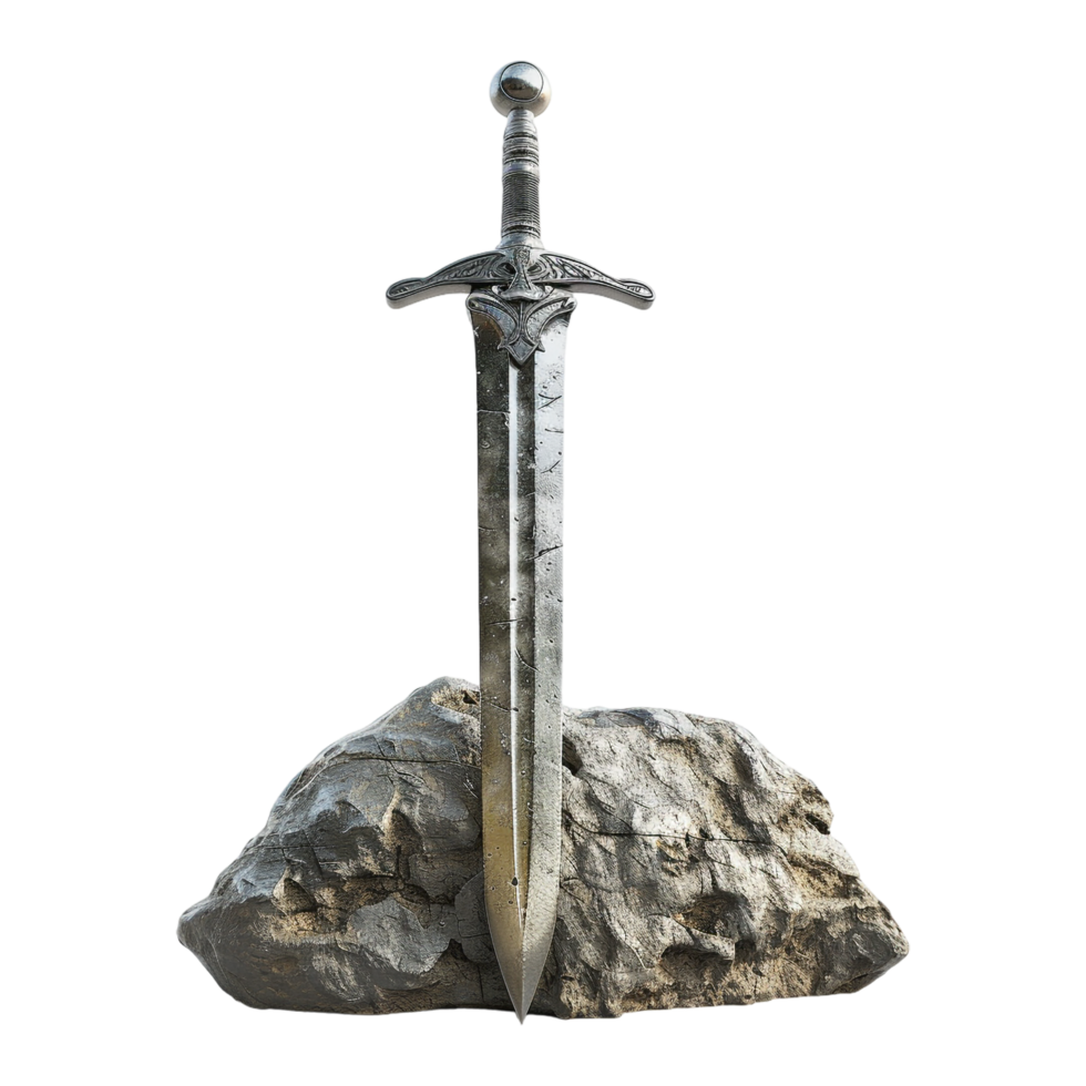 AI generated Sword With Stone on Transparent background - Ai Generated png