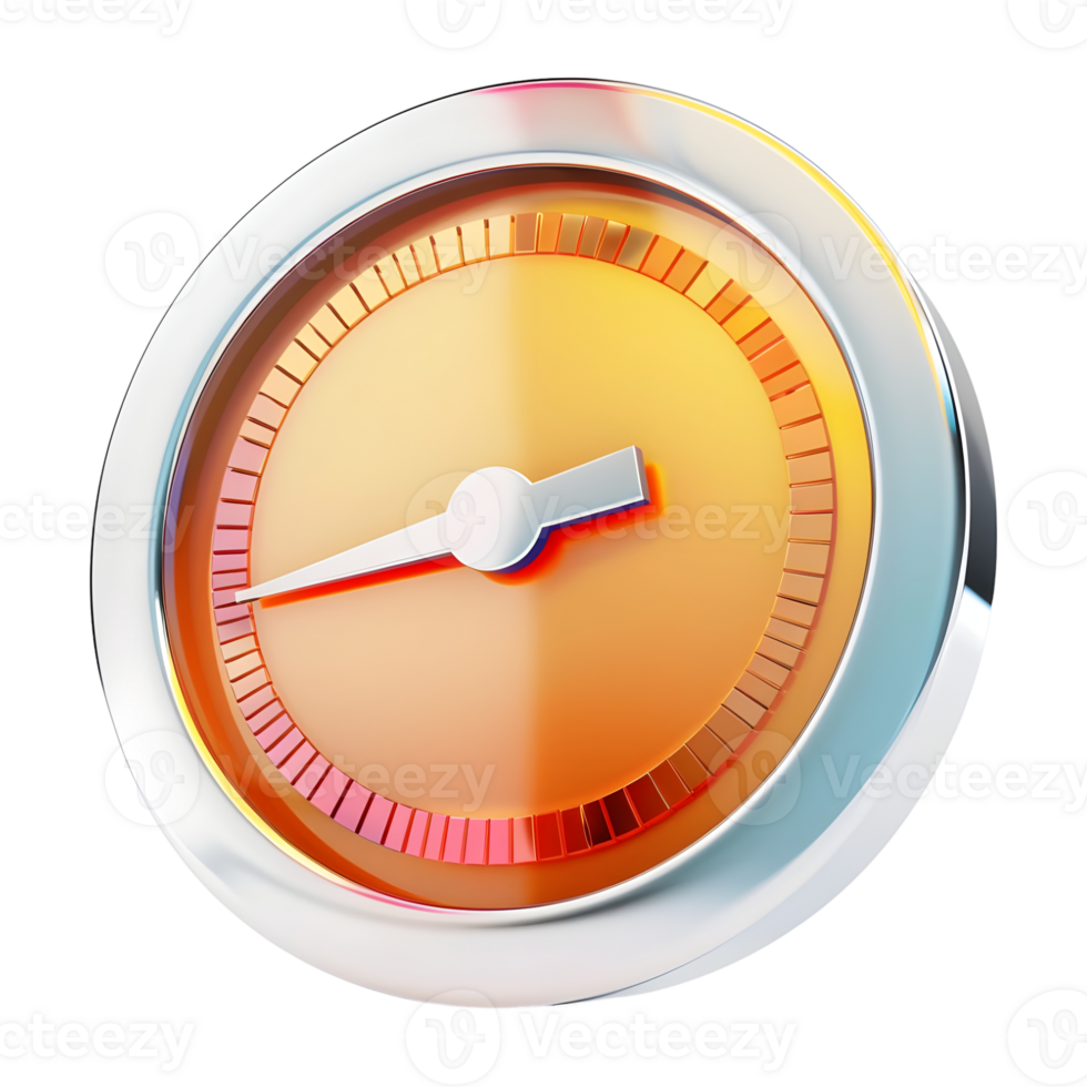 AI generated 3D Rendering of a Speed Check Clock on Transparent Background - Ai Generated png