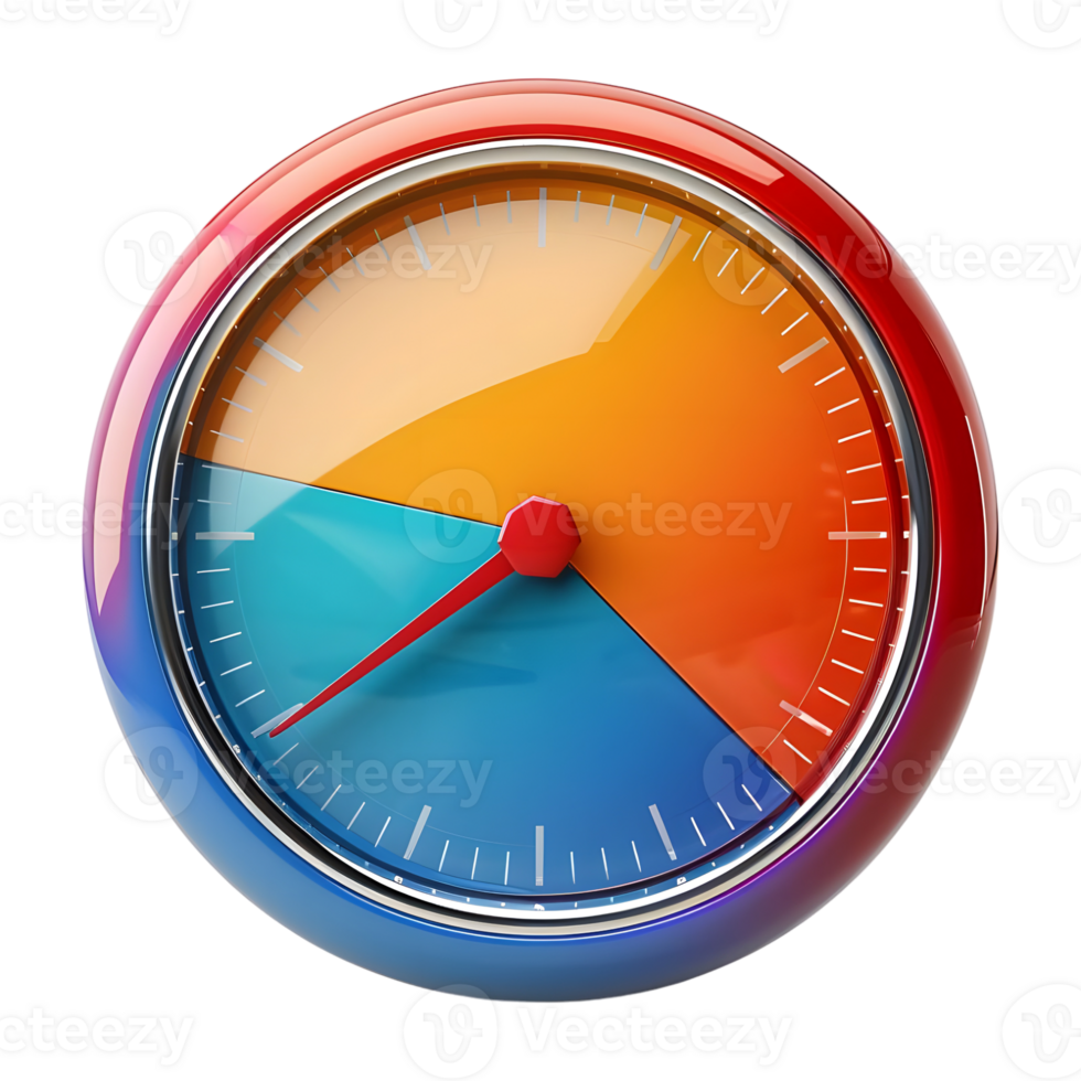 AI generated 3D Rendering of a Speed Check Clock on Transparent Background - Ai Generated png