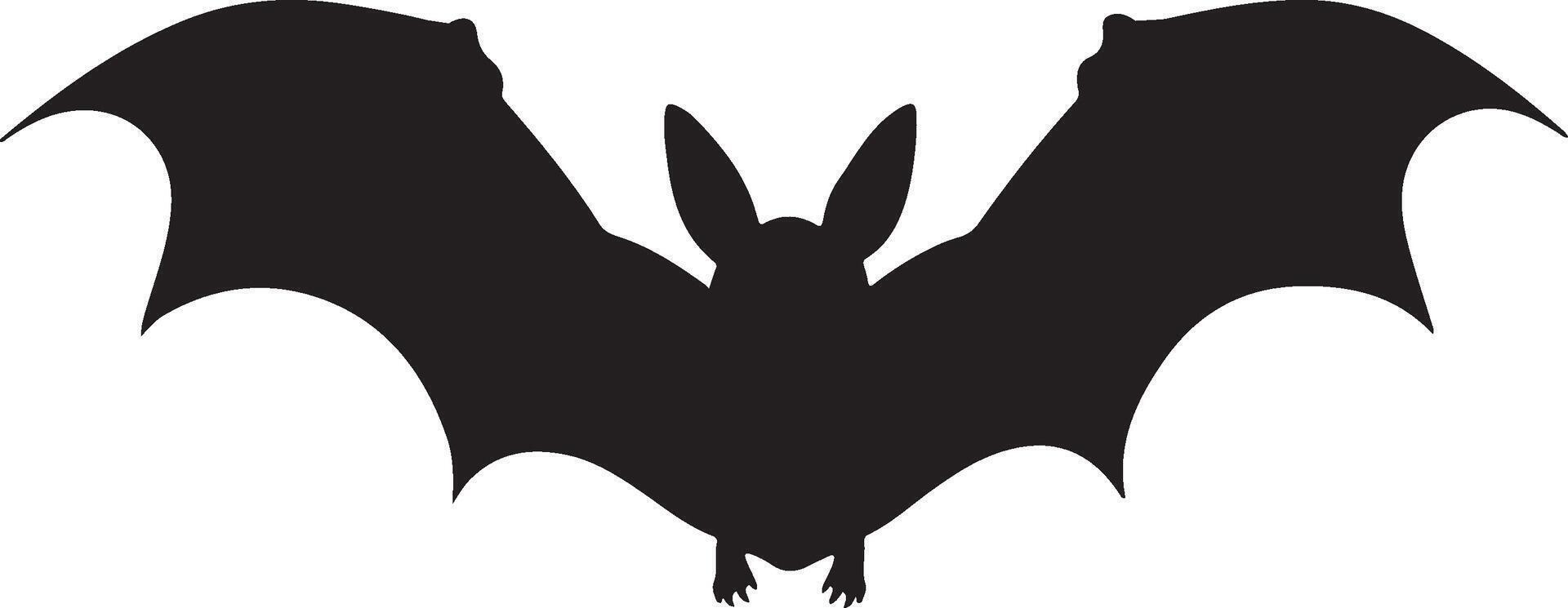 Bat Silhouette Vector Illustration White Background