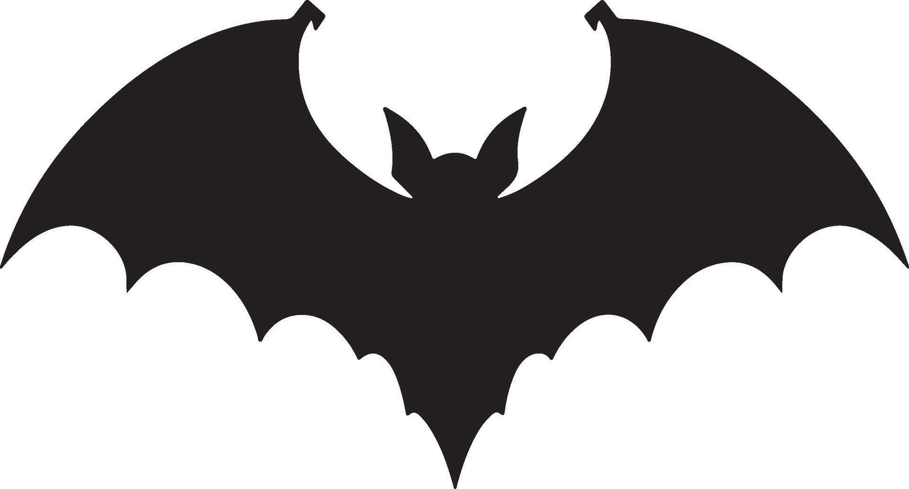 Bat Silhouette Vector Illustration White Background