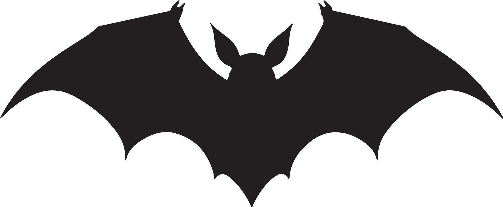 Bat Silhouette Vector Illustration White Background