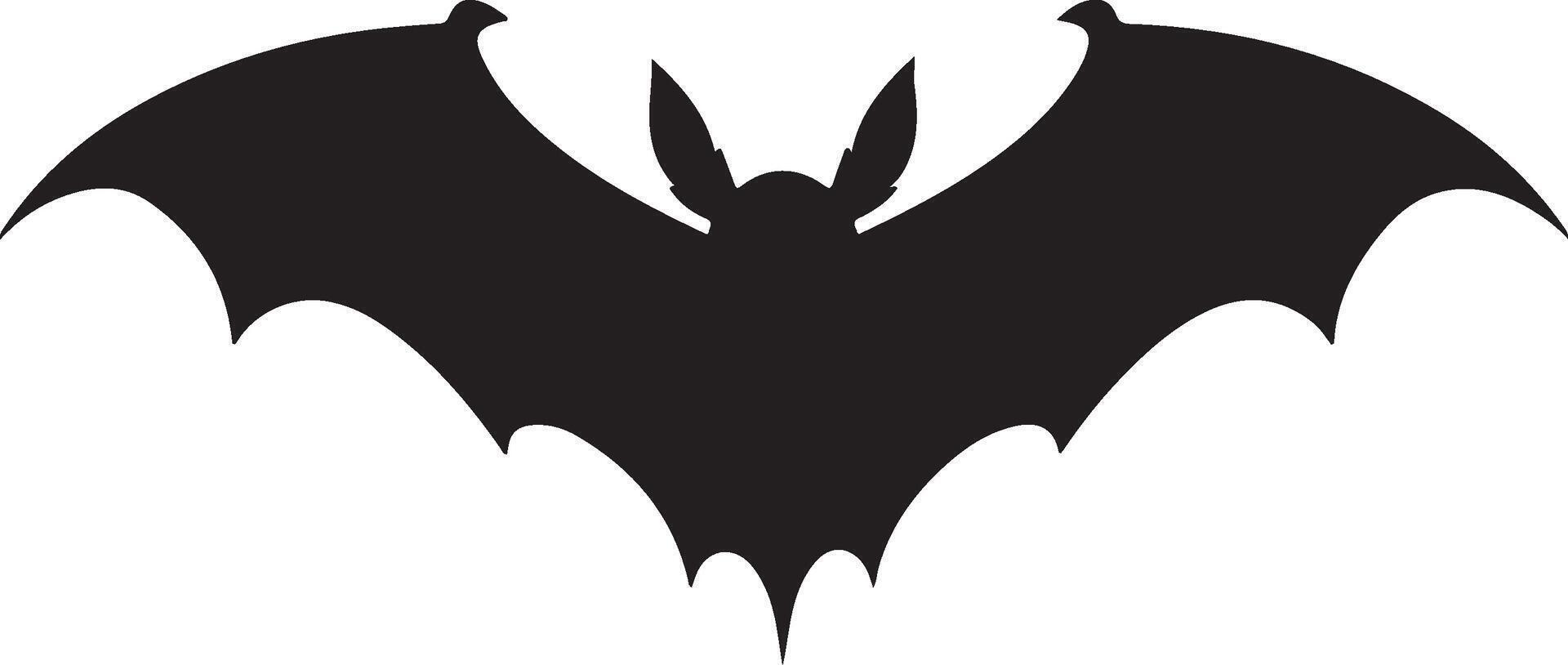 Bat Silhouette Vector Illustration White Background