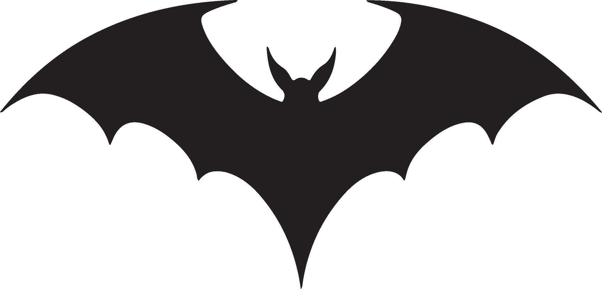 Bat Silhouette Vector Illustration White Background