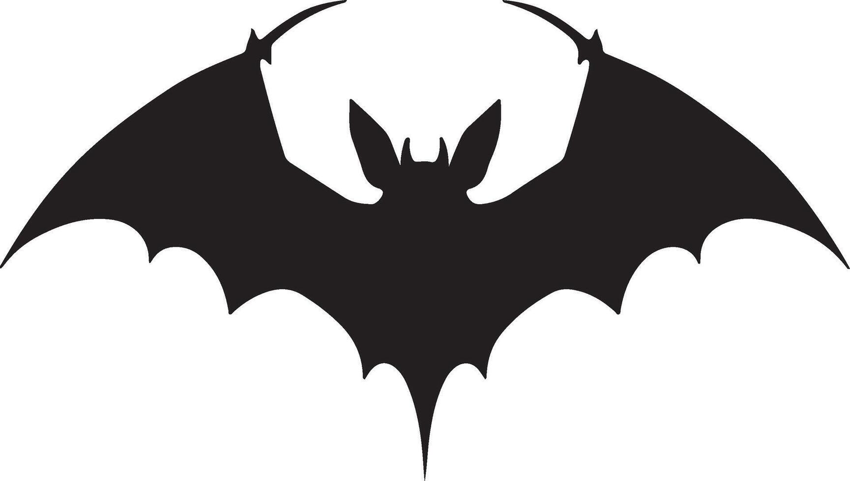 Bat Silhouette Vector Illustration White Background