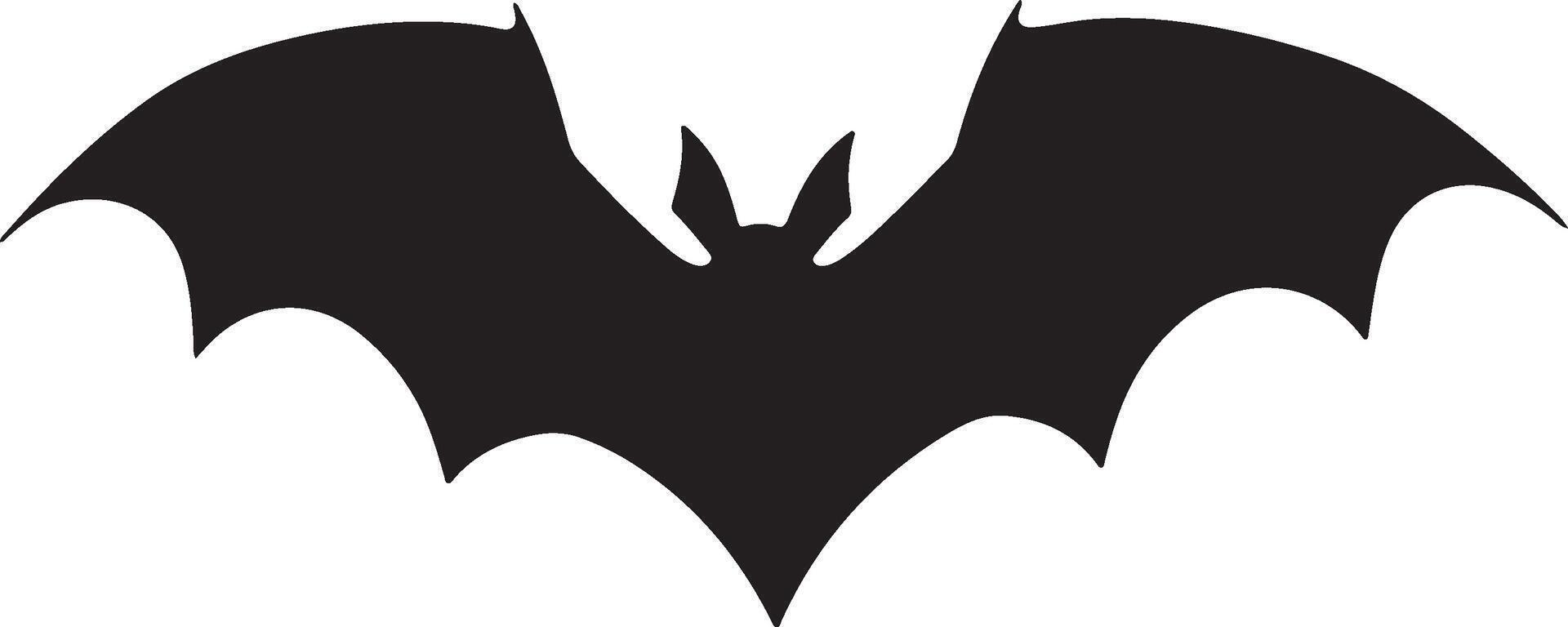 Bat Silhouette Vector Illustration White Background