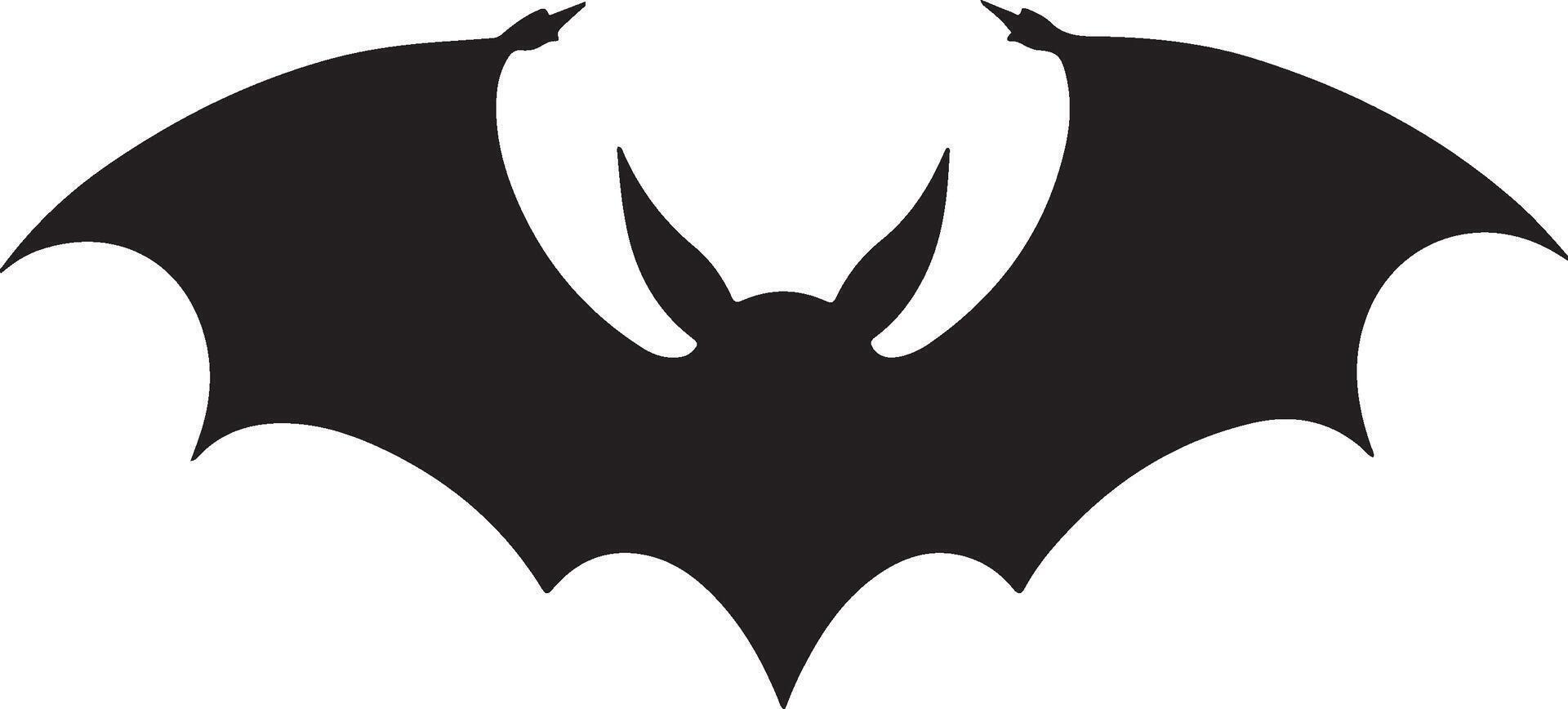 Bat Silhouette Vector Illustration White Background