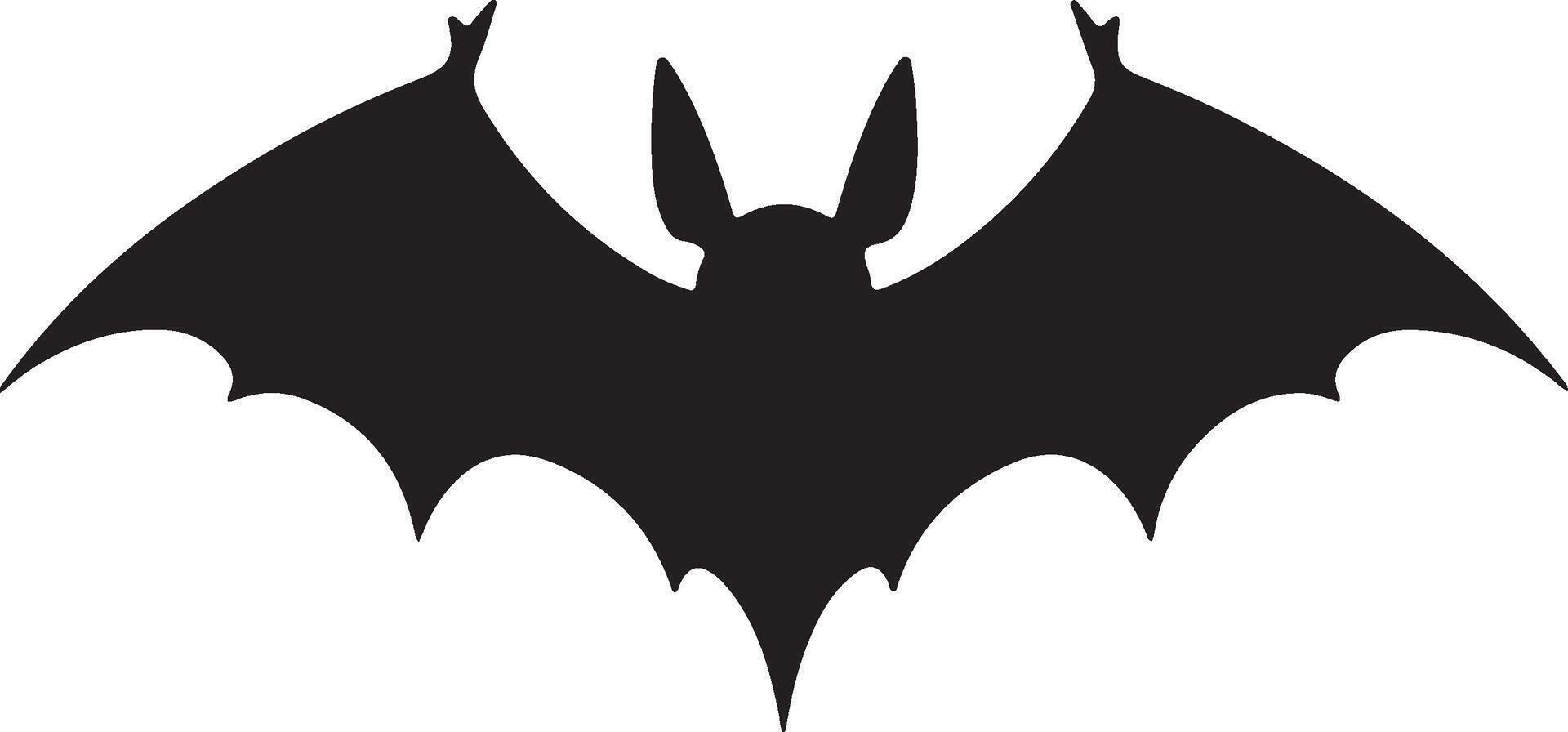 Bat Silhouette Vector Illustration White Background