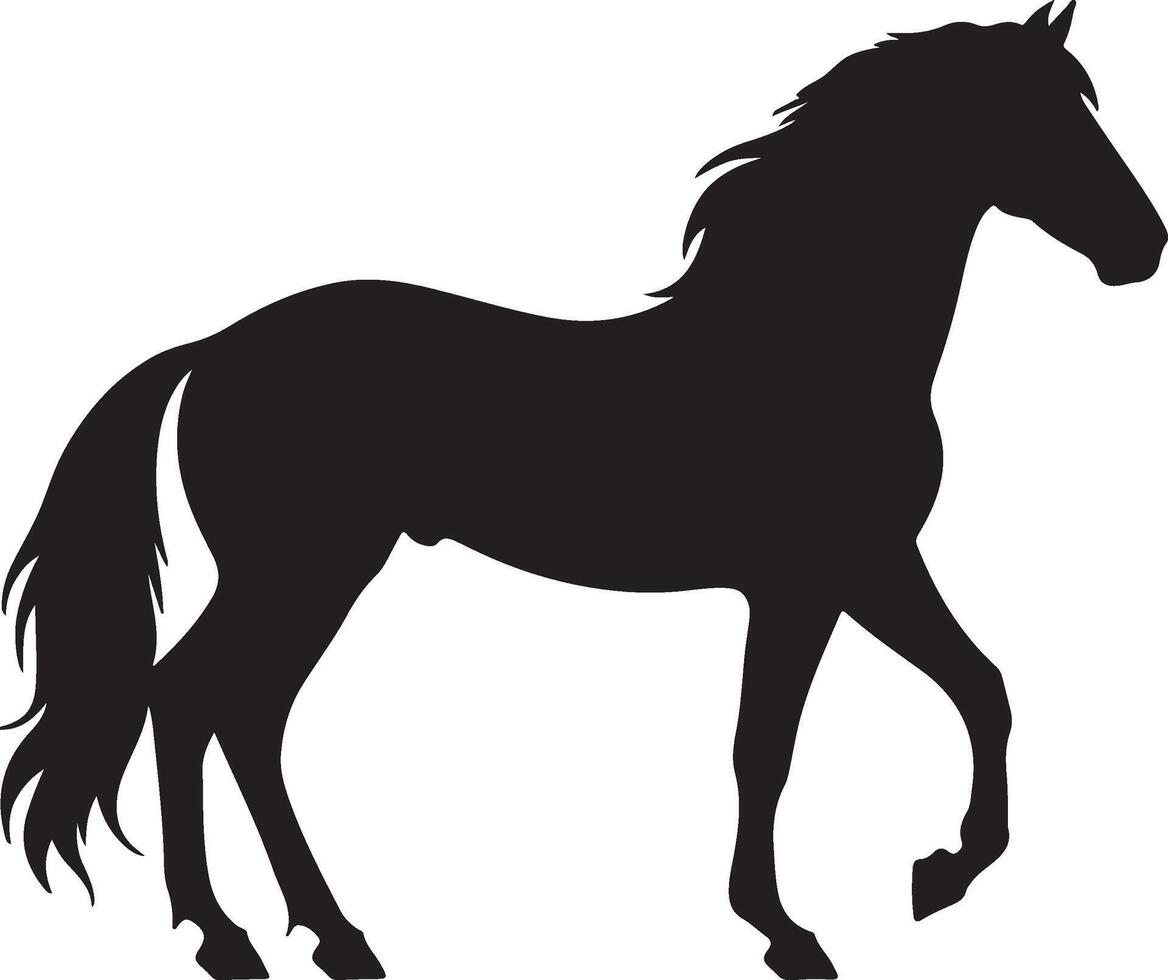 Horse Silhouette Vector Illustration White Background