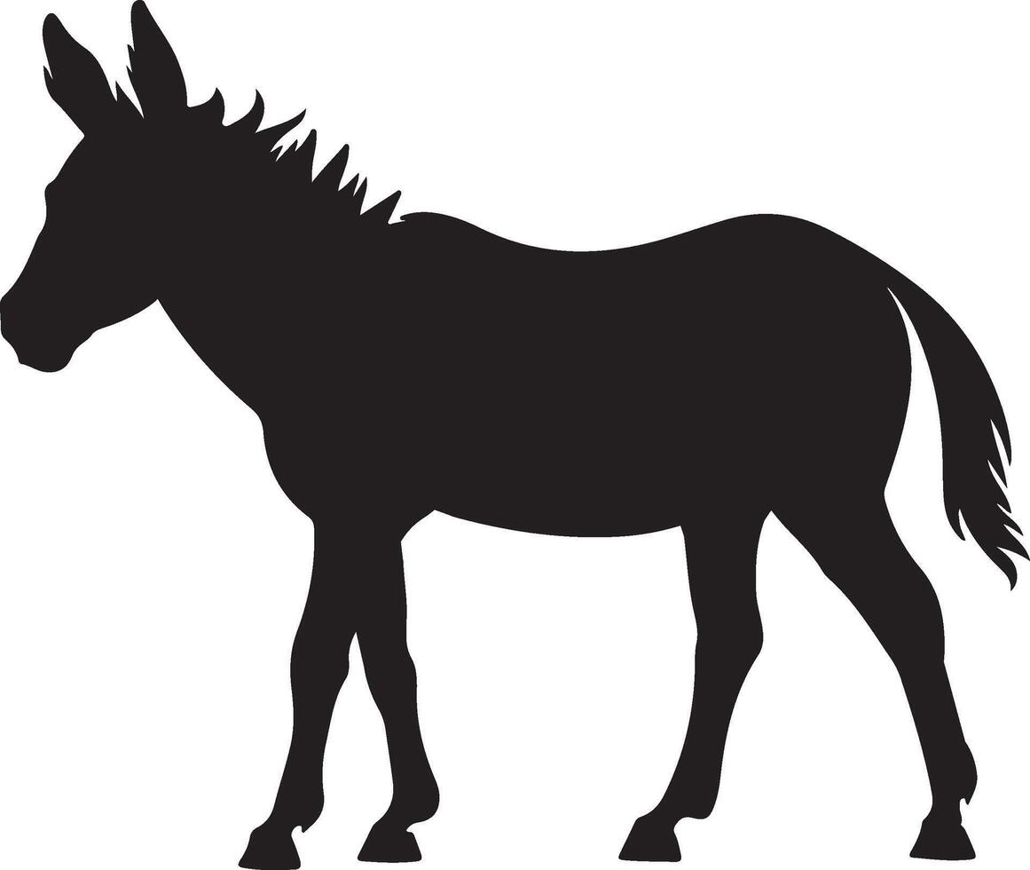 Burro silueta vector ilustración blanco antecedentes