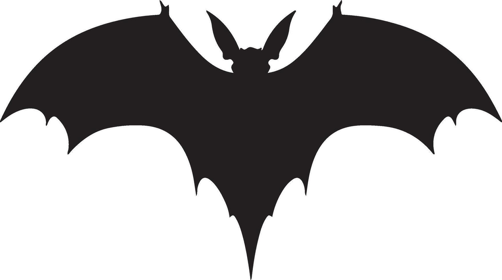 Bat Silhouette Vector Illustration White Background