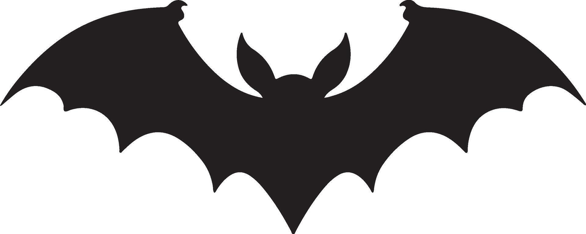 Bat Silhouette Vector Illustration White Background