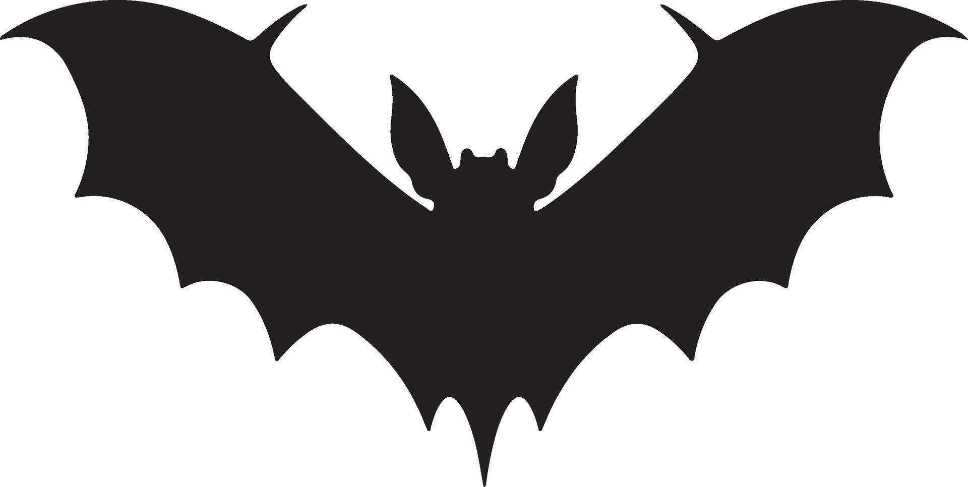Bat Silhouette Vector Illustration White Background
