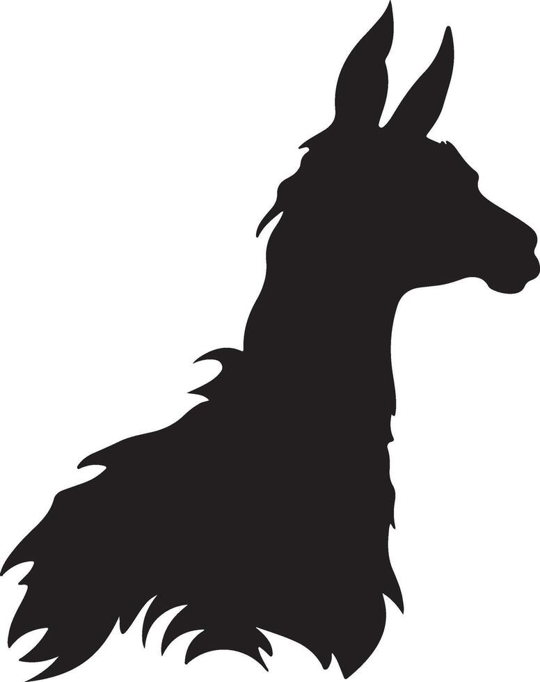 Llama Silhouette Vector Illustration White Background