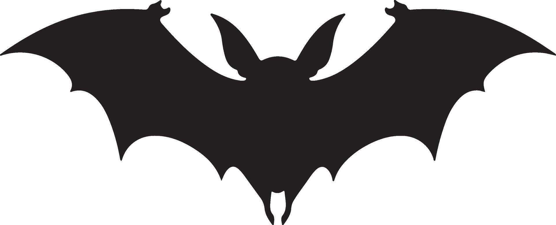 Bat Silhouette Vector Illustration White Background