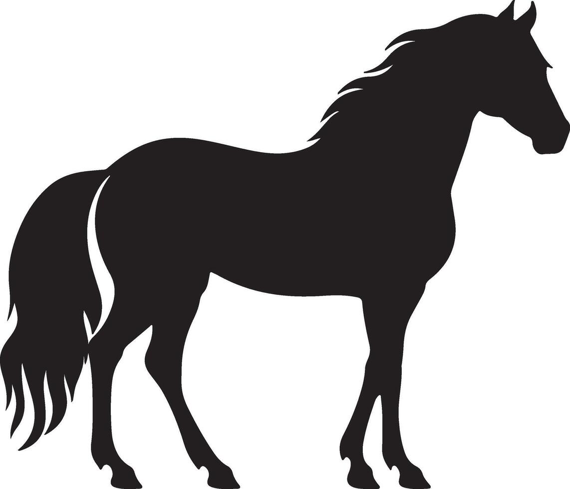 Horse Silhouette Vector Illustration White Background