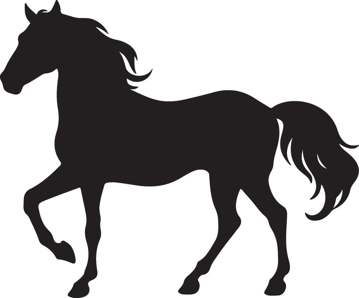 Horse Silhouette Vector Illustration White Background