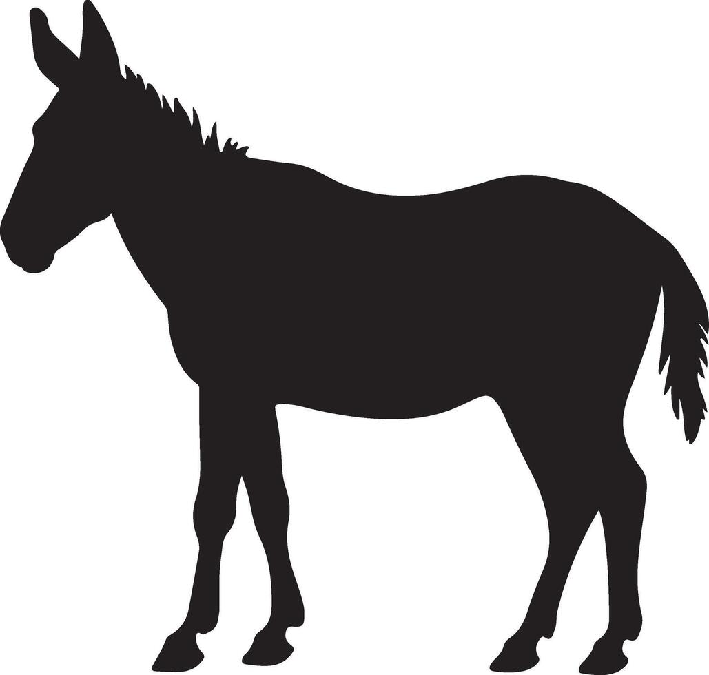 Burro silueta vector ilustración blanco antecedentes