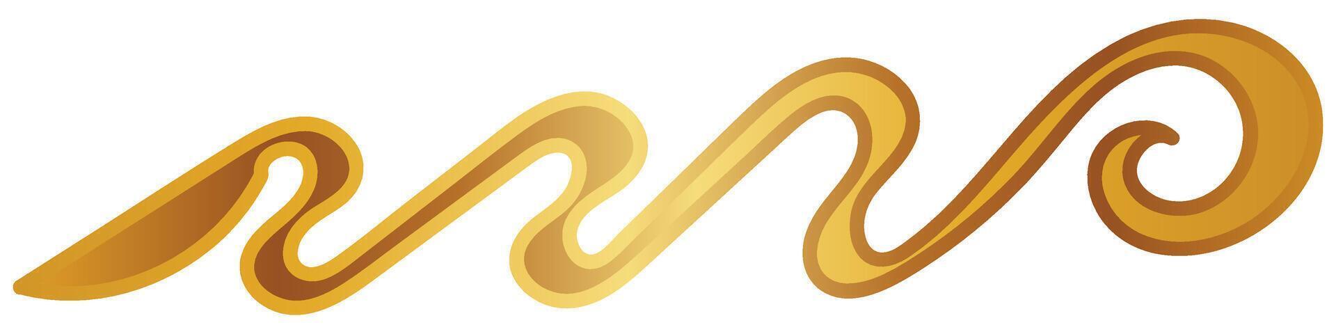 resumen líneas característica dorado hojas curling para Clásico letras decoración. vector