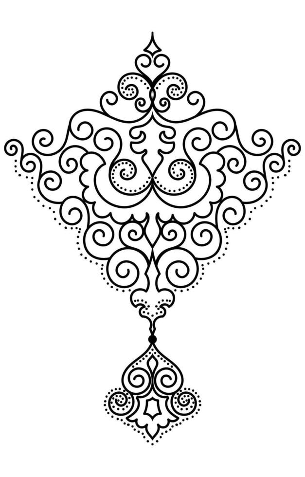 Abstract lines of scrolled flowers and dots for ethnic tribal ornaments. vector