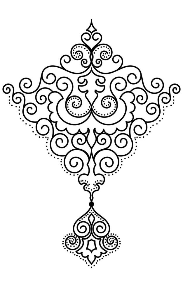 Abstract lines of scrolled flowers and dots for ethnic tribal ornaments. vector