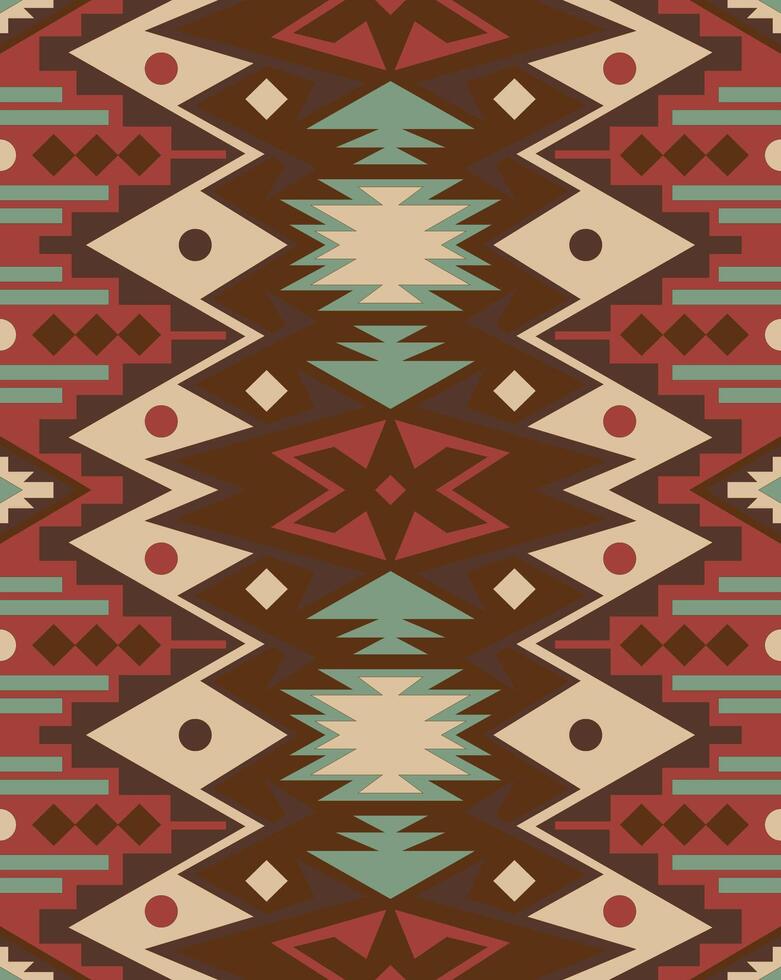 Aztec, Navajo geometric seamless pattern. Native American Southwest print. Ethnic design wallpaper, fabric, cover, textile, rug, blanket. vector