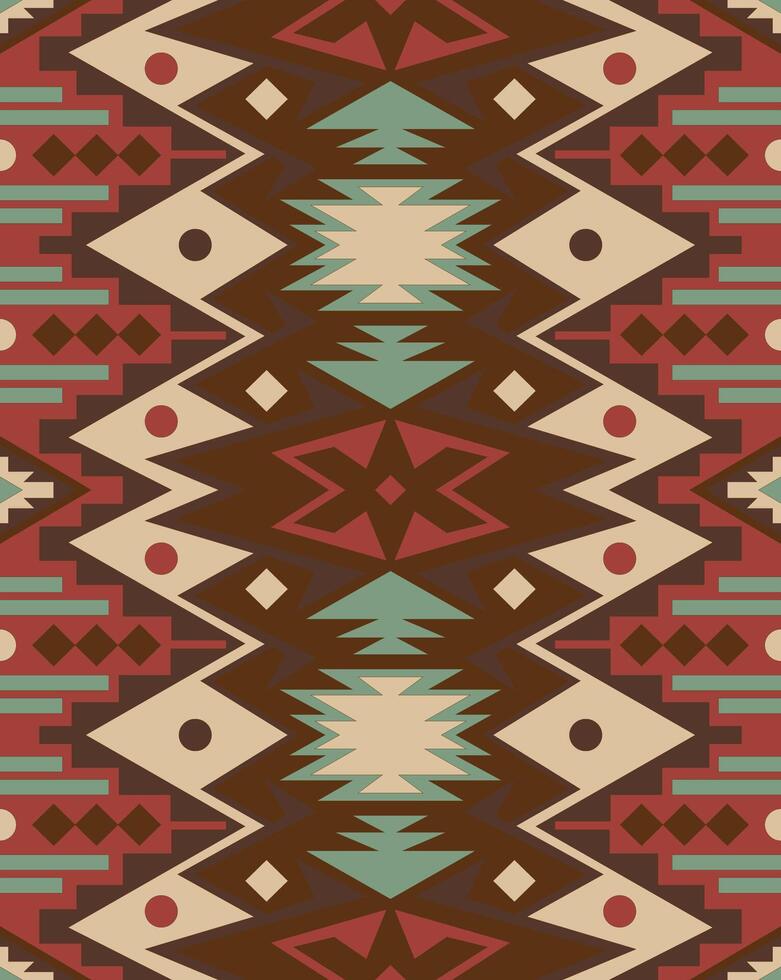 azteca, navajo geométrico sin costura modelo. nativo americano Sur oeste impresión. étnico diseño fondo de pantalla, tela, cubrir, textil, alfombra, frazada. vector