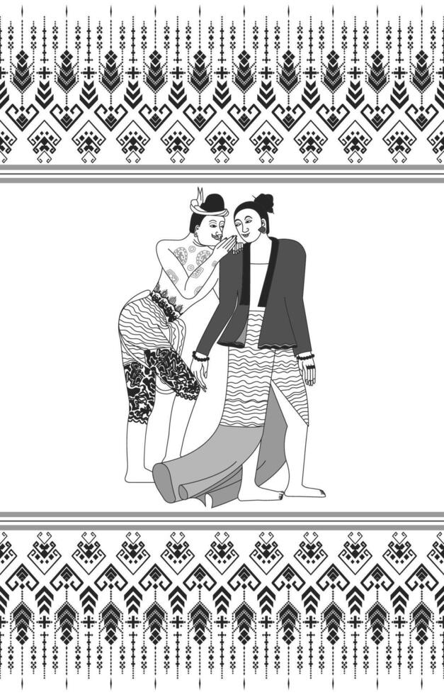 Distinctive cloth patterns of Nan Province, Thailand, Nan Wat Phumin vector