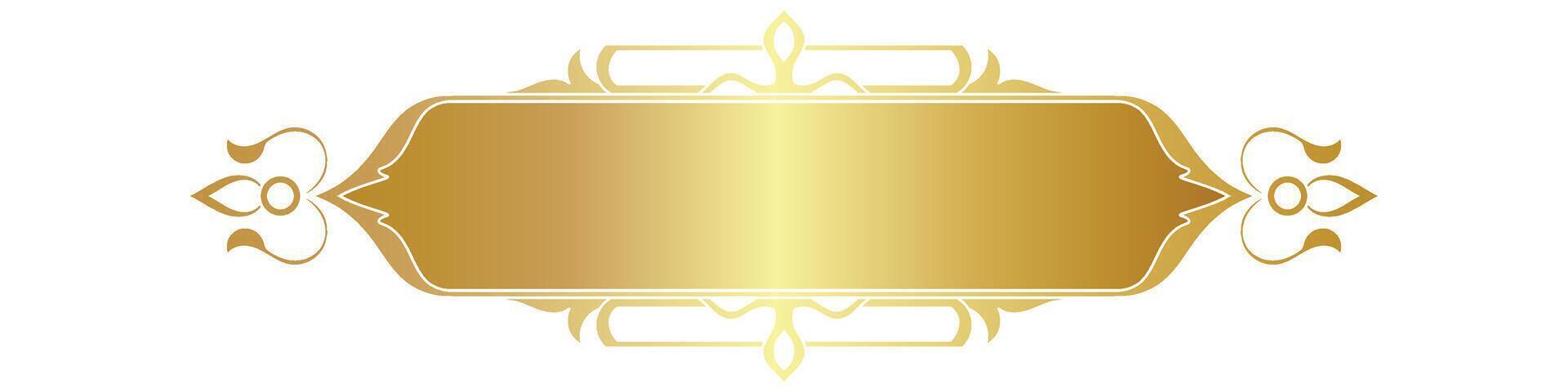 dorado marco. lujoso dorado Arábica islámico texto caja título frontera vector