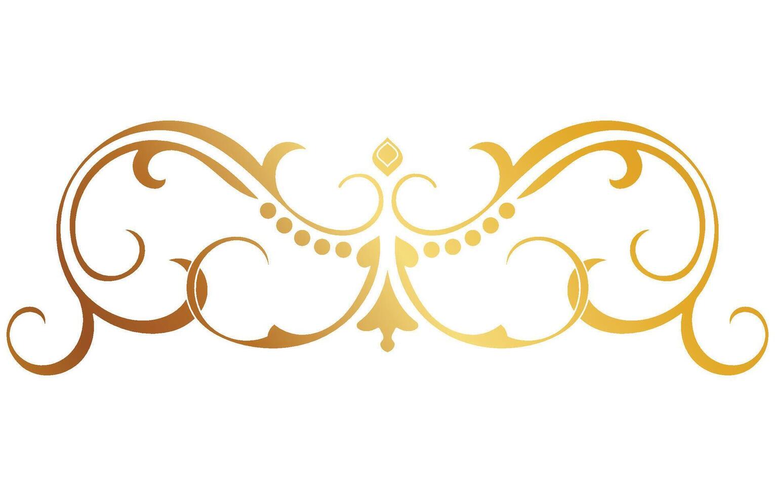 Clásico líneas decorativo s dorado flor frontera colección vector