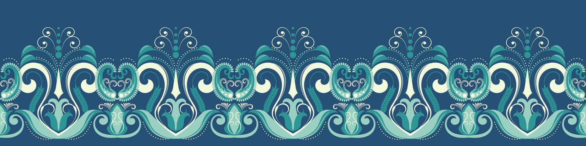 Vintage flower border. Paper decorative border. Embroidery. seamless flower vector