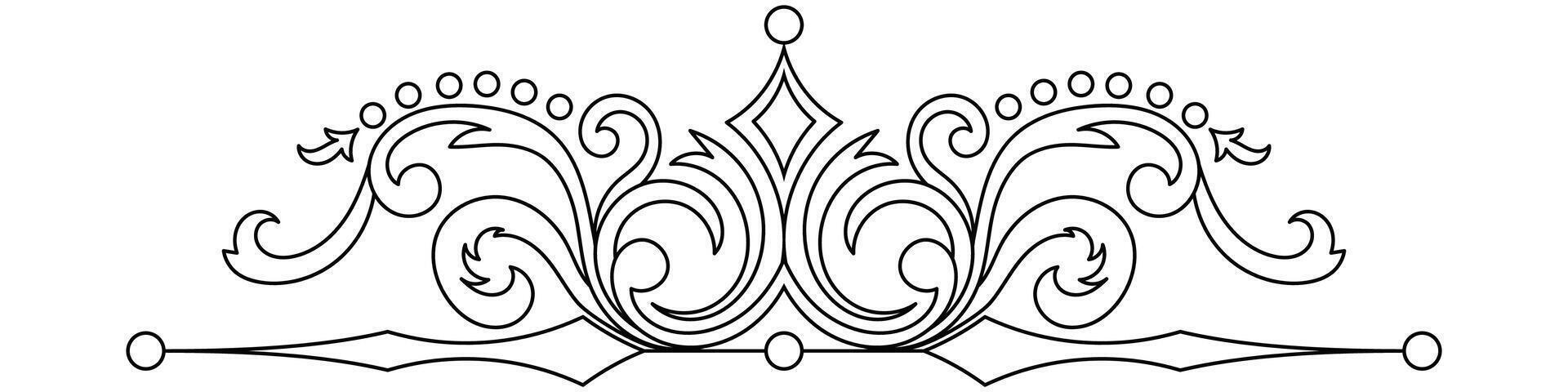 Flower border decorative design element Wedding banners, frames, labels, black lines on white. vector