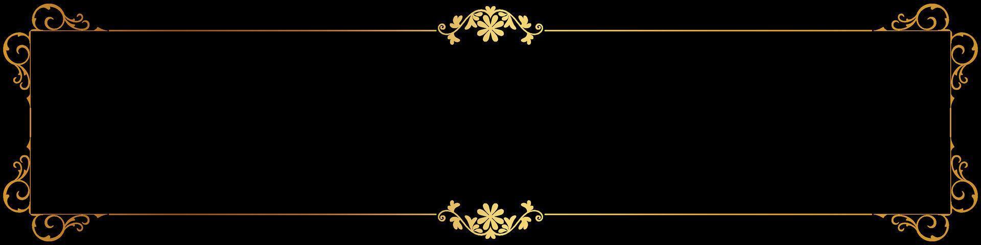 label border Vintage Thai pattern frame gold black background vector