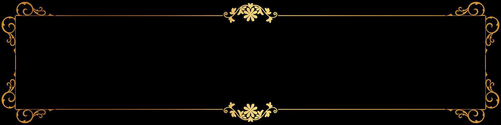 label border Vintage Thai pattern frame gold black background vector