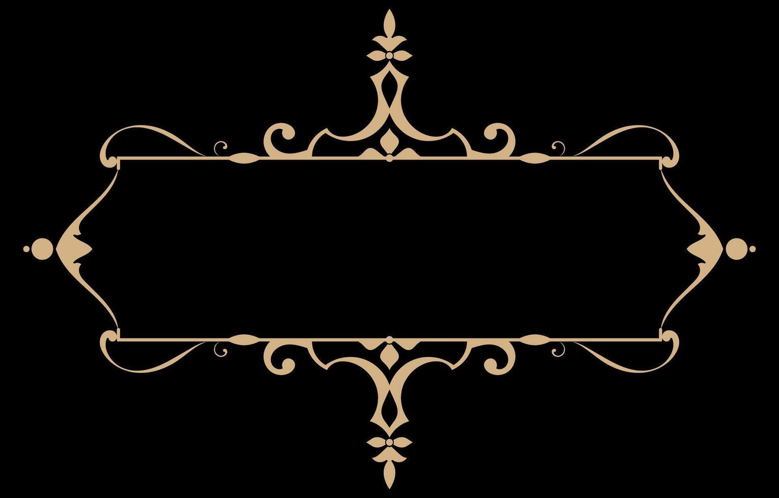 Vintage frame for inserting brand text, gold lines. vector