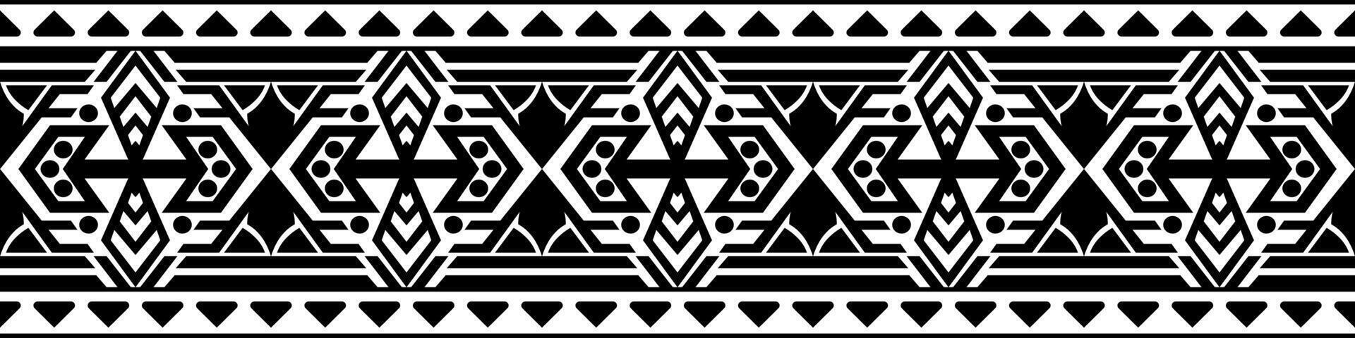 Seamless geometric border. Polynesian wrist tattoos Black bracelet pattern. Traditional Maori design for creating templates and printing patterns. vector