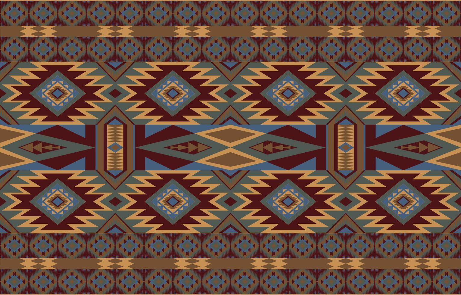 Aztec, Navajo geometric seamless pattern. Native American Southwest print. Ethnic design wallpaper, fabric, cover, textile, rug, blanket. vector