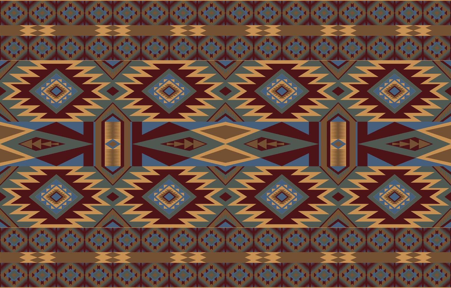 Aztec, Navajo geometric seamless pattern. Native American Southwest print. Ethnic design wallpaper, fabric, cover, textile, rug, blanket. vector