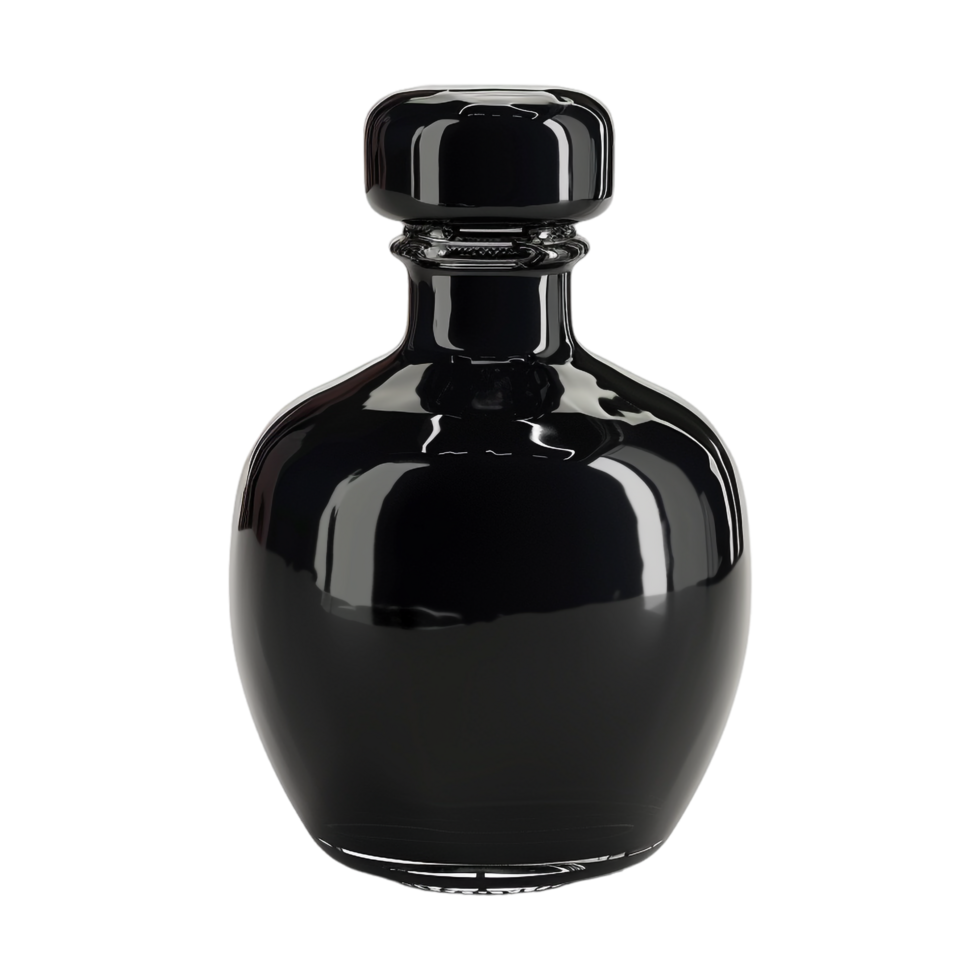 AI generated Black Perfume Bottle on Transparent background - Ai Generated png